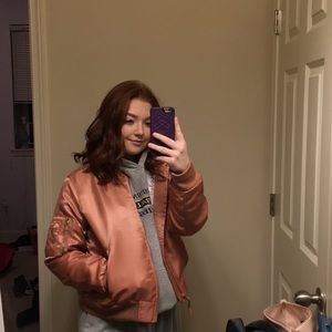 rose gold puffer jacket